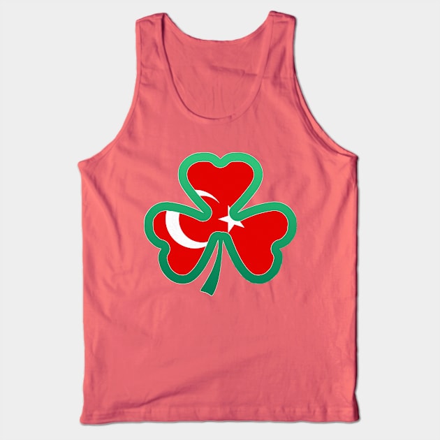 turkish Flag for st patricks day, Irish Shamrock Tank Top by Myteeshirts